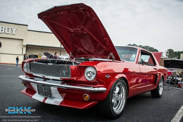 red ford mustang pro touring build
