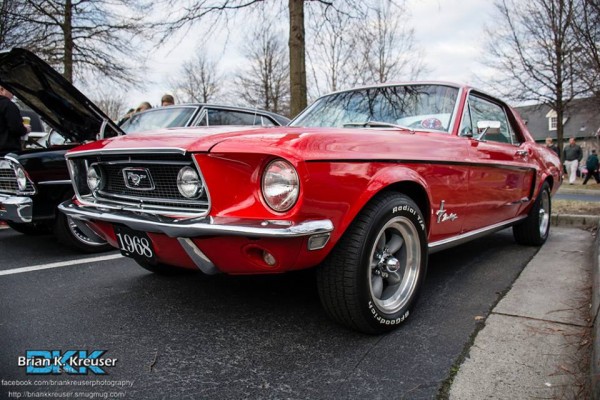 1968 ford mustang notchback coupe at local cruise in car show