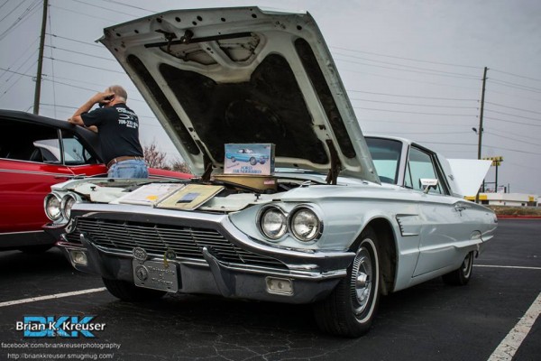 second gen white ford thunderbird hardtop coupe