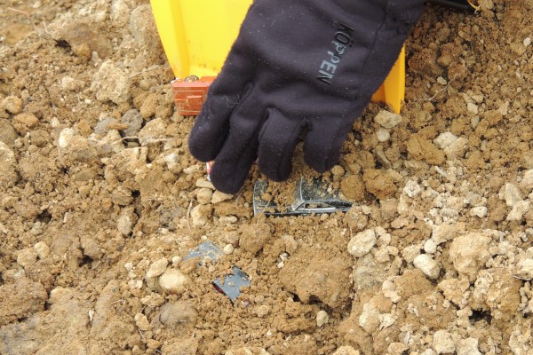 Toy Cars Buried in Dirt