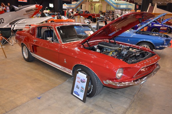 vintage red 1969 ford shelby gt350 road car