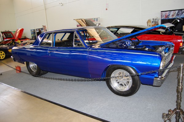 blue chevy chevelle first gen drag car