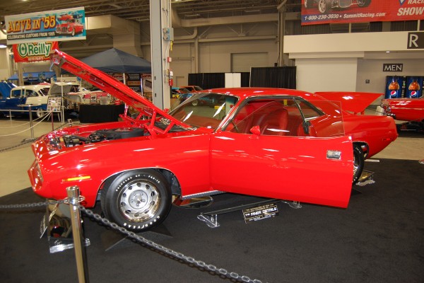 red plymouth barracuda muscle car