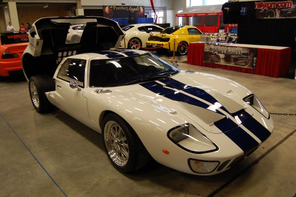 ford gt supercar on display at indoor car show