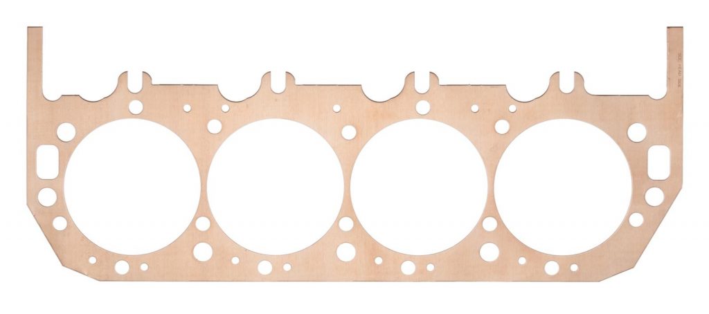 copper head gasket on a white background