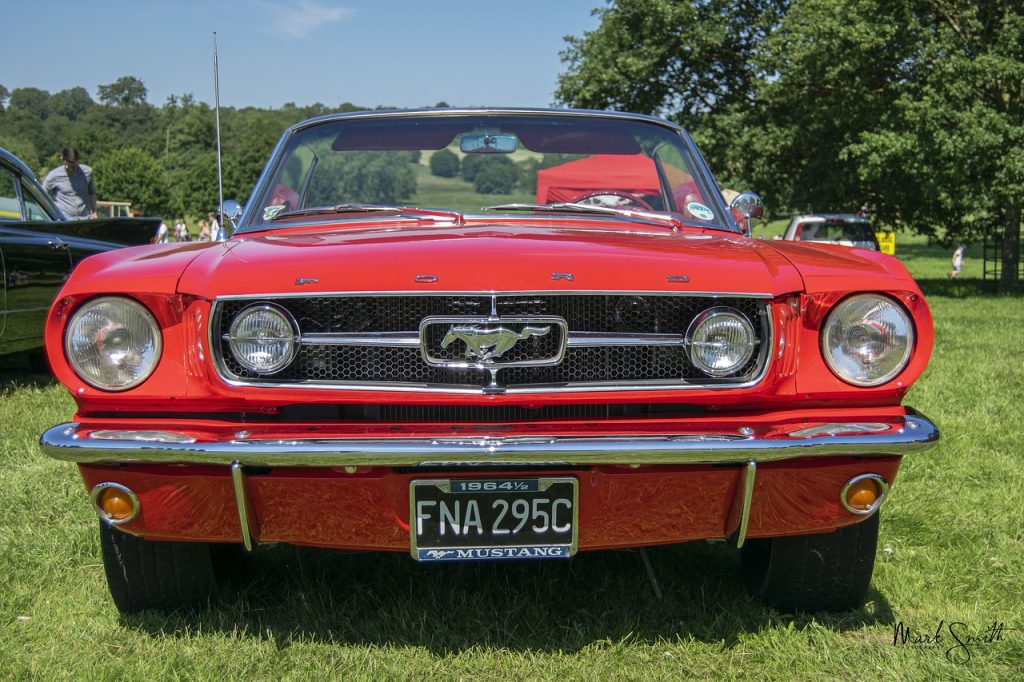 front end of 1964.5 ford mustang convertible