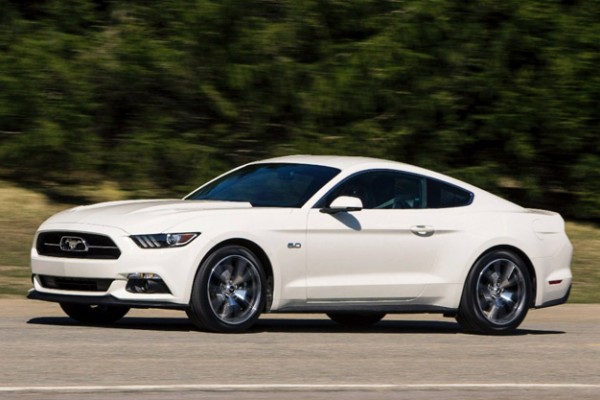 50th anniversary ford mustang on road