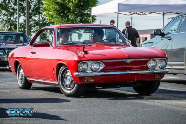 red chevy corvair second gen coupe