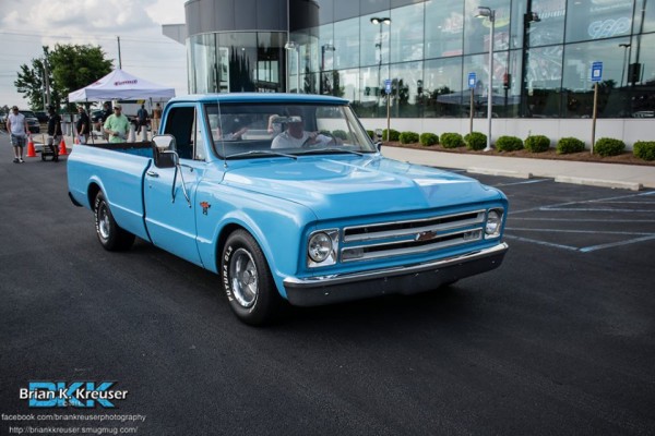 vintage blue chevy squarebody c10 truck