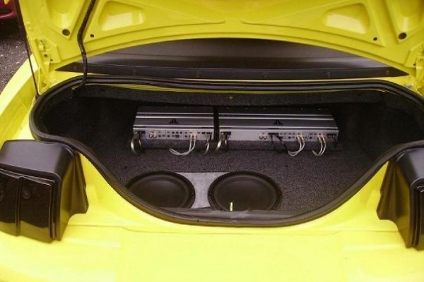 sound system and subs in trunk of a new edge ford mustang