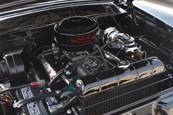 vintage ford y-block v8 engine in a classic car