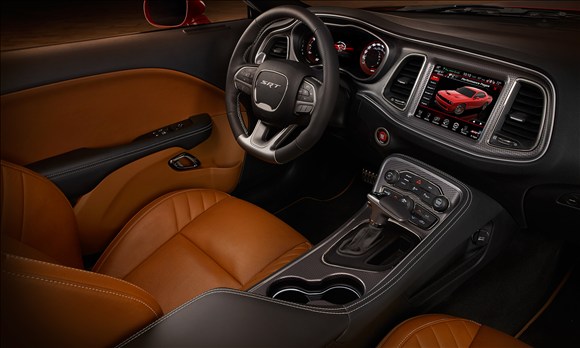 interior view of a late model dodge srt challenger hellcat