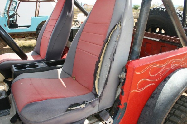 ripped, torn seats and covers on a jeep cj off roader