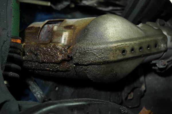 oil and grease on a exhaust heat shield