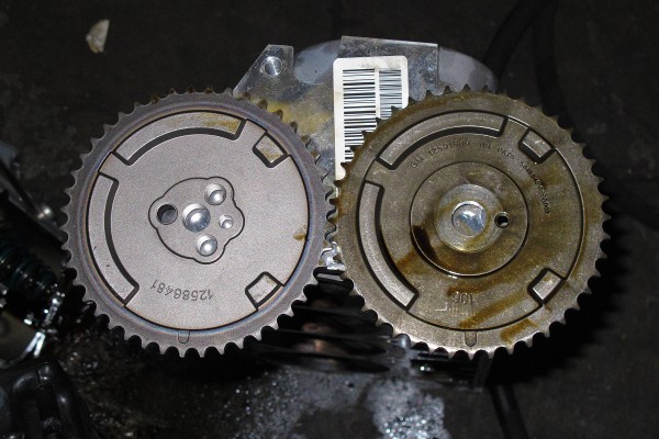 a pair of gm ls cam sprockets for comparison