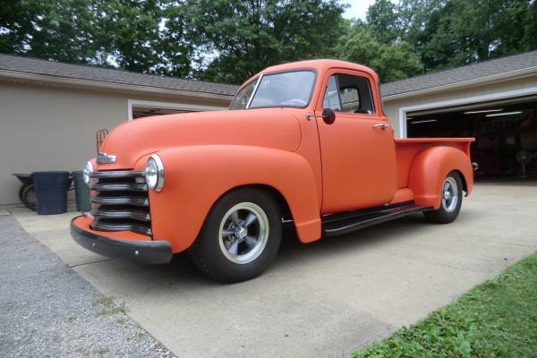 a hot rod 1953 chevy pickup truck