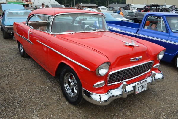red custom 1955 chevy 2210