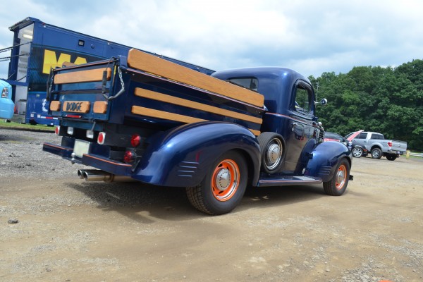vintage dodge prewar pickup truck with wood bed