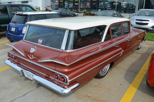 rear quarter view of a 1960 chevy parkwood station wagon