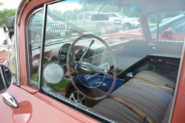 interior shot of a 1960 chevy parkwood station wagon