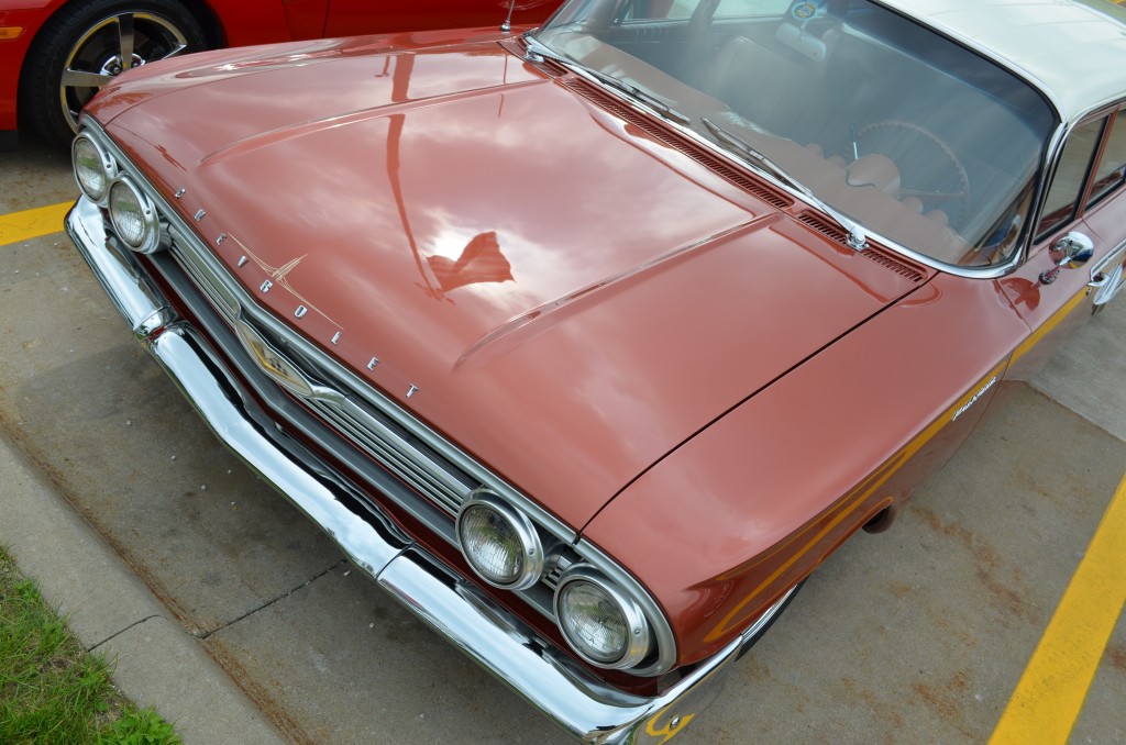 front grille and hood of a 1960 chevy parkwood station wagon