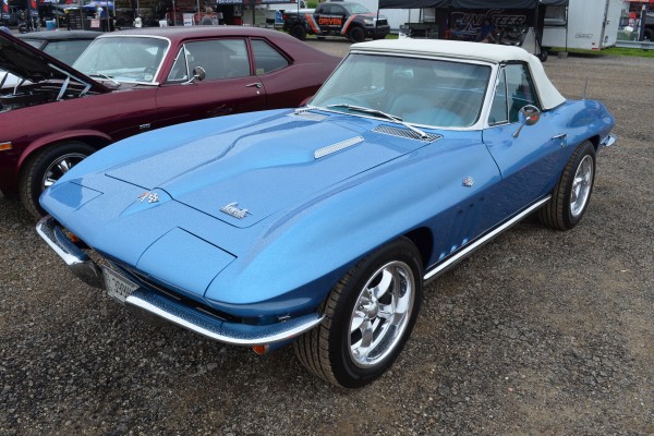 1966 chevy corvette sting ray convertible with big block hood and custom wheels
