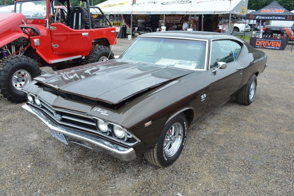 second gen black chevy chevelle ss with custom wheels