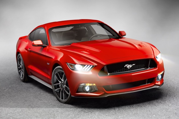 red 2015 ford mustang