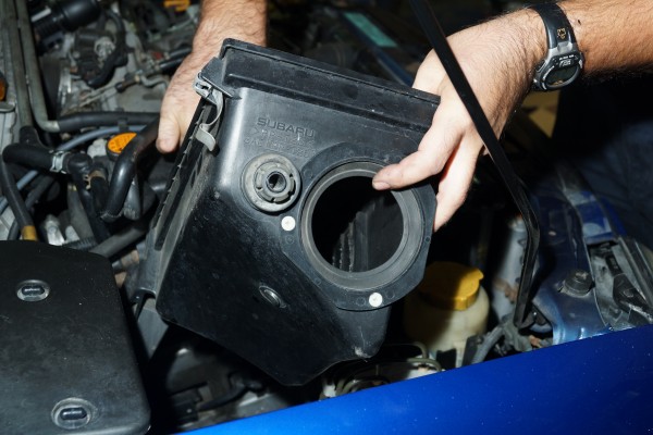 removing the stock airbox for a subaru WRX engine