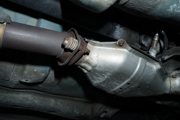 catalytic converter and exhaust pipe on a subaru wrx