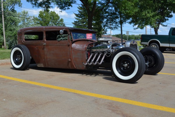 Side view of a 1928 Ford Rat Rod