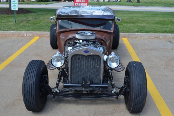 Front grille view of a 1928 Ford Rat Rod