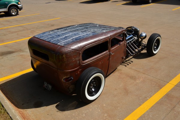 Roof overhead view of a 1928 Ford Rat Rod