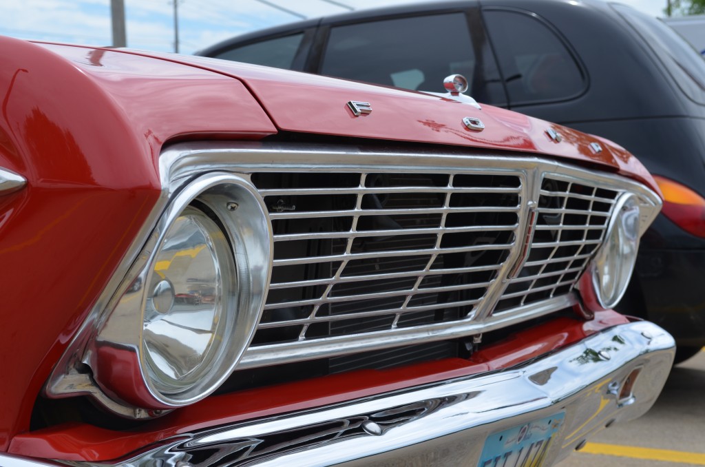 close up of the front grille on a ford falcon futura