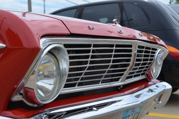 close up of the front grille on a ford falcon futura