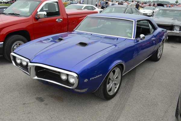 Blue 1968 pontiac firebird coupe