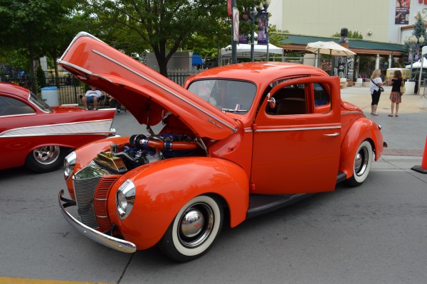 orange custom ford coupe at hot august nights 2014