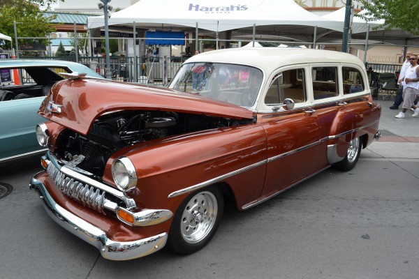 customized vintage full size chevy station wagon