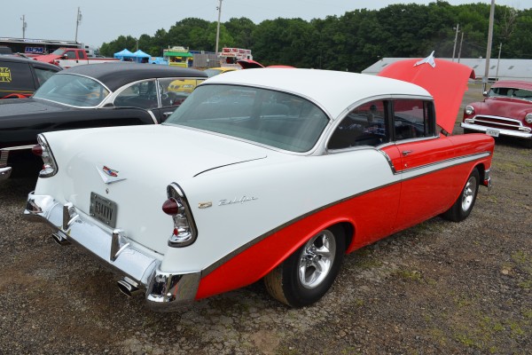 rear view of a 1956 chevy bel air