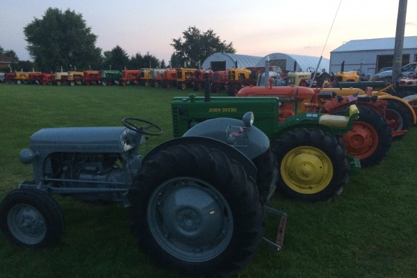 vintage tractors at an old farm equipment show