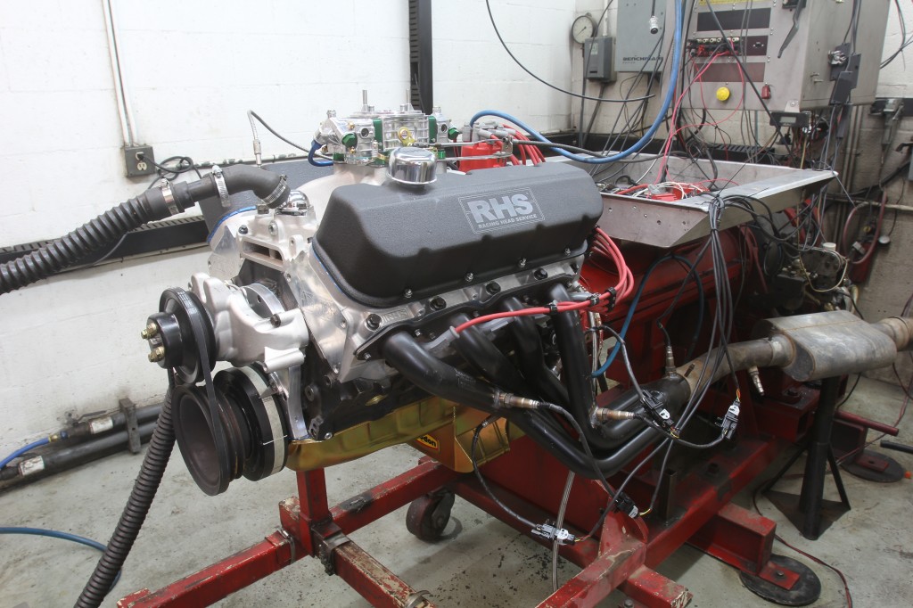 V8 Engine on a dyno for a test run