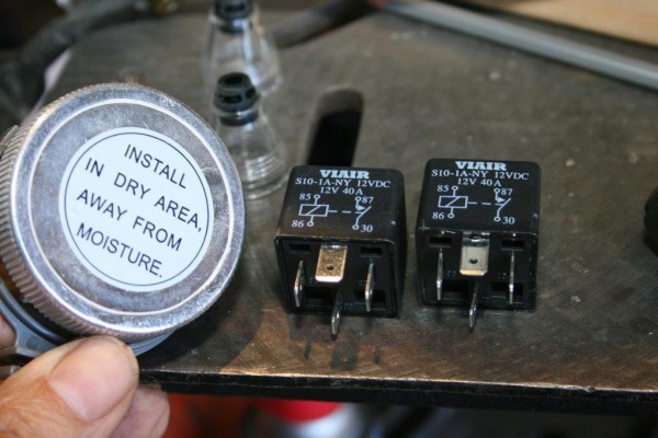 a pair of electrical relays for an on board air compressor system