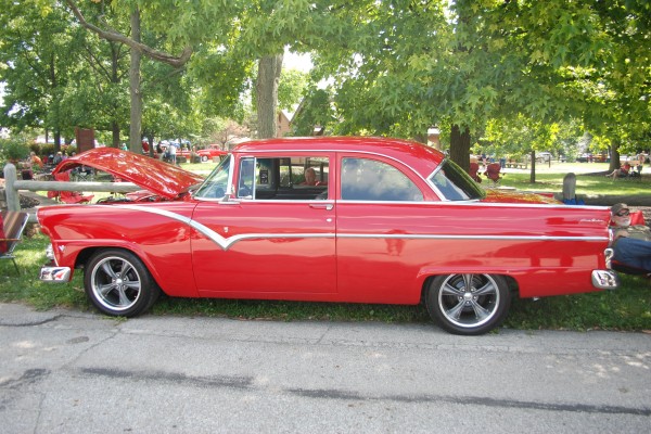 custom ford fairlane two door coupe from the 1950s