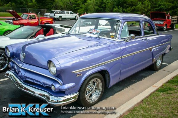 vintage purple customized ford shoebox coupe