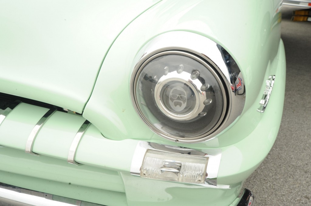 front led halo headlight on a 1953 plymouth suburban wagon