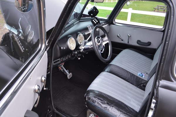 interior of a customized 1949 chevy 3100 truck hot rod