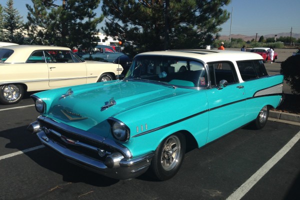 turquoise blue 1957 chevy bel air nomad wagon