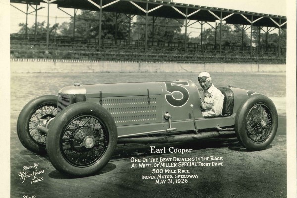 1926 Photo of a Earl Cooper in his Miller Special Front wheel Drive Indianapolis 500 race car