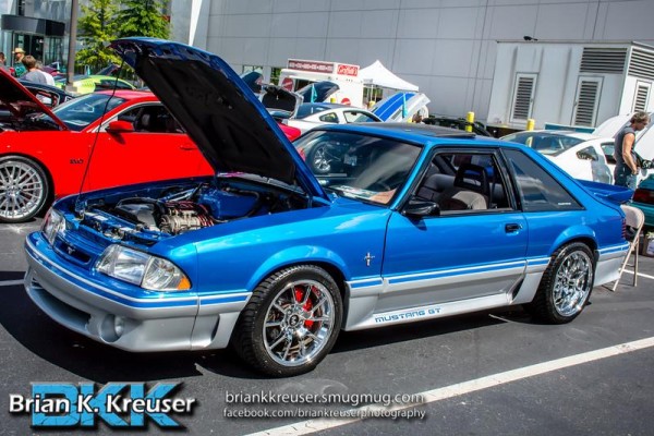 customized blue ford mustang gt fox body