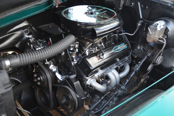engine bay of a hot rod Buick roadmaster